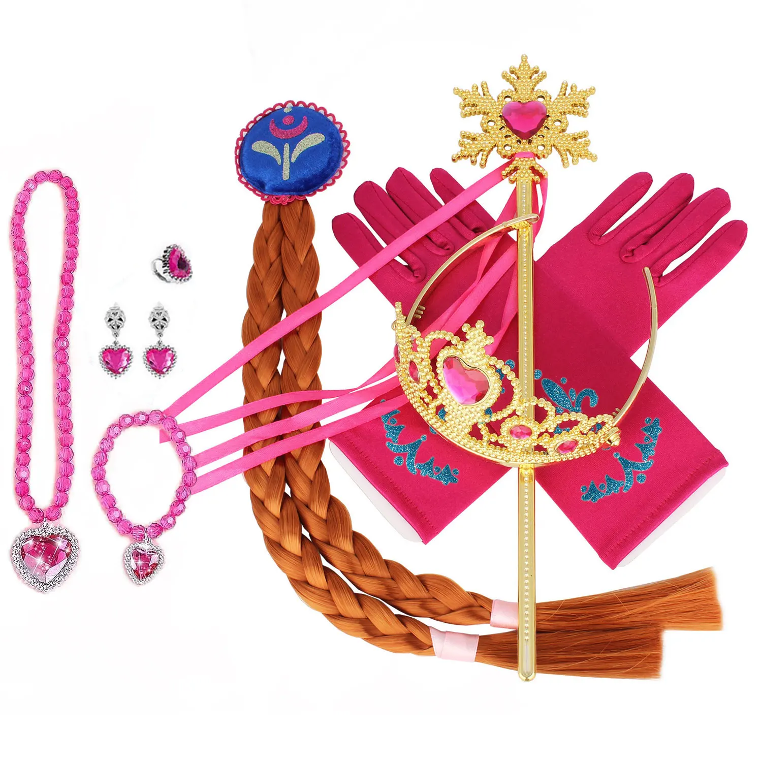 Kids Princess Cosplay Costume Plastic Crystal Tiara Snowflake Jewelry Necklace Earrings Kit Girl Elsa Anna Party Dress Accessory Kids Princess Cosplay Costume Plastic Crystal Tiara Snowflake Jewelry Necklace Earrings Kit Girl Elsa Anna Party Dress Accessory