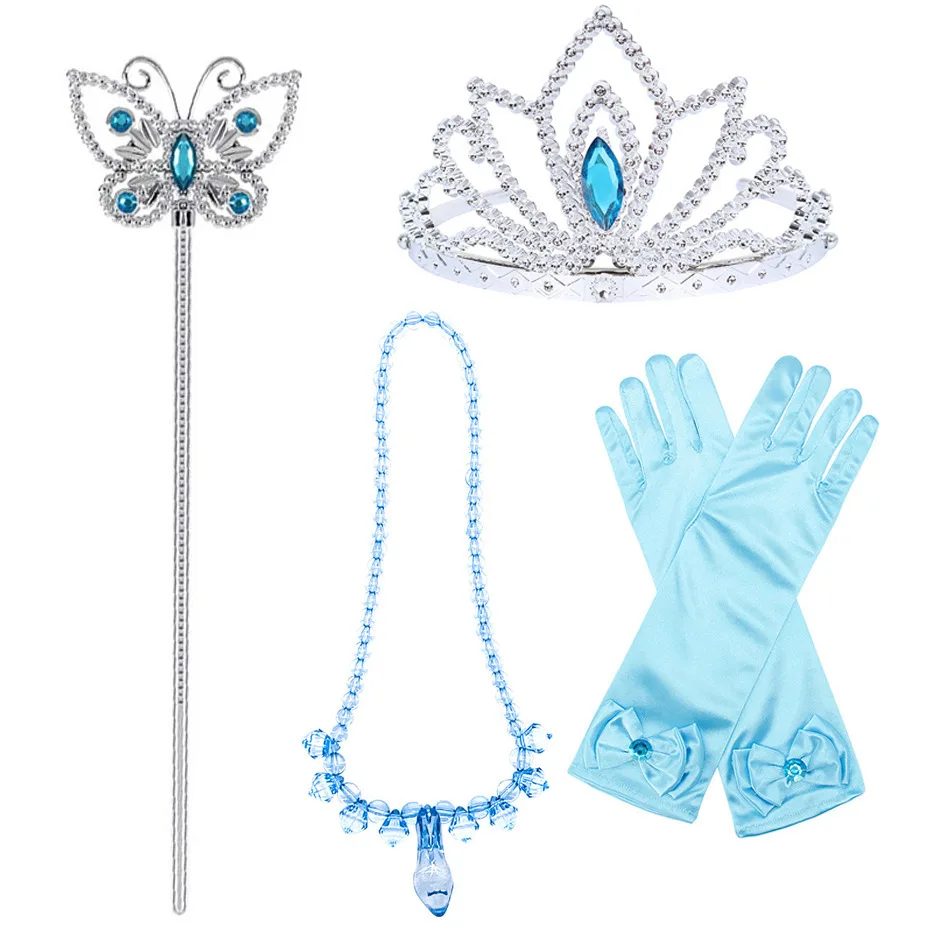 Kids Princess Cosplay Costume Plastic Crystal Tiara Snowflake Jewelry Necklace Earrings Kit Girl Elsa Anna Party Dress Accessory Kids Princess Cosplay Costume Plastic Crystal Tiara Snowflake Jewelry Necklace Earrings Kit Girl Elsa Anna Party Dress Accessory