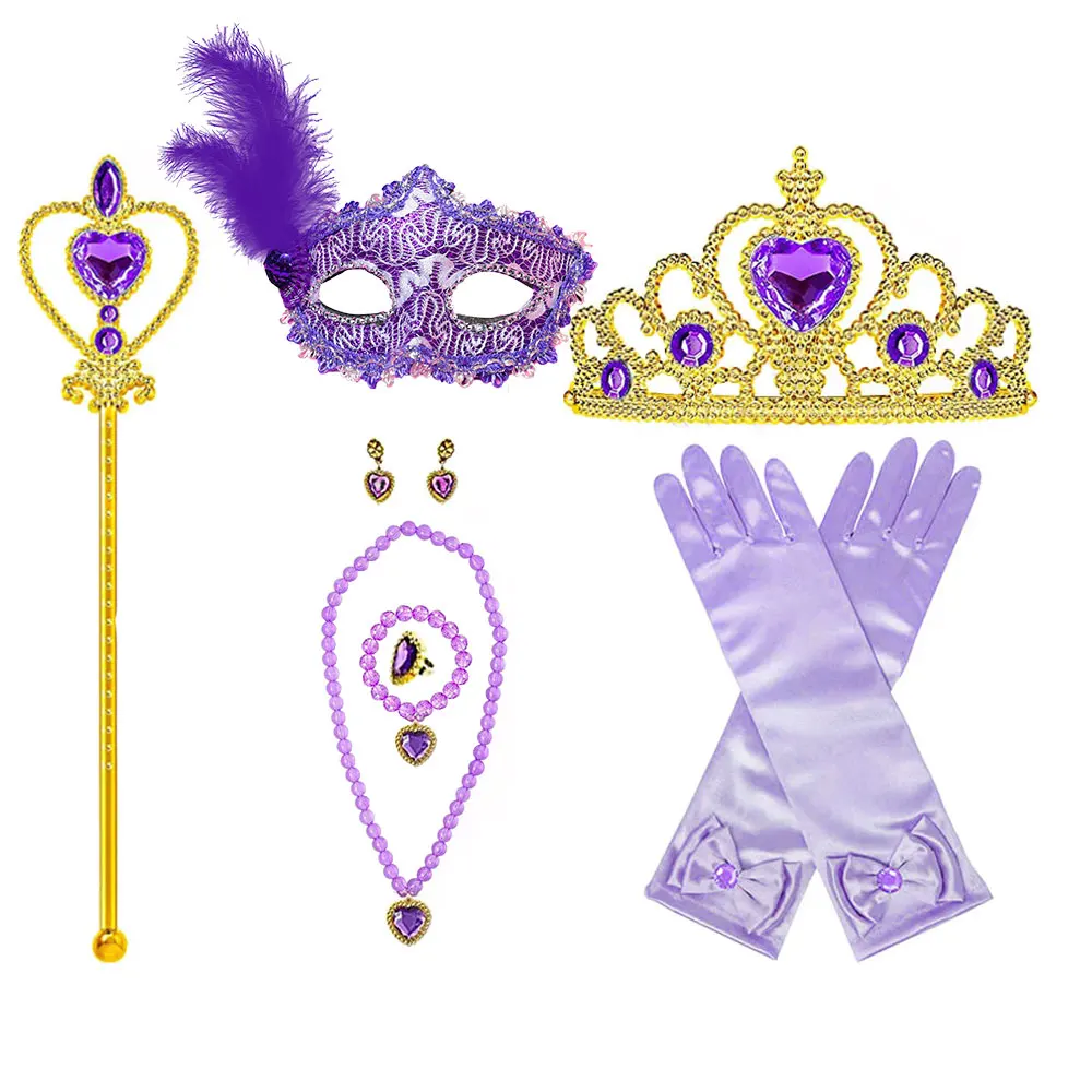 Kids Princess Cosplay Costume Plastic Crystal Tiara Snowflake Jewelry Necklace Earrings Kit Girl Elsa Anna Party Dress Accessory Kids Princess Cosplay Costume Plastic Crystal Tiara Snowflake Jewelry Necklace Earrings Kit Girl Elsa Anna Party Dress Accessory