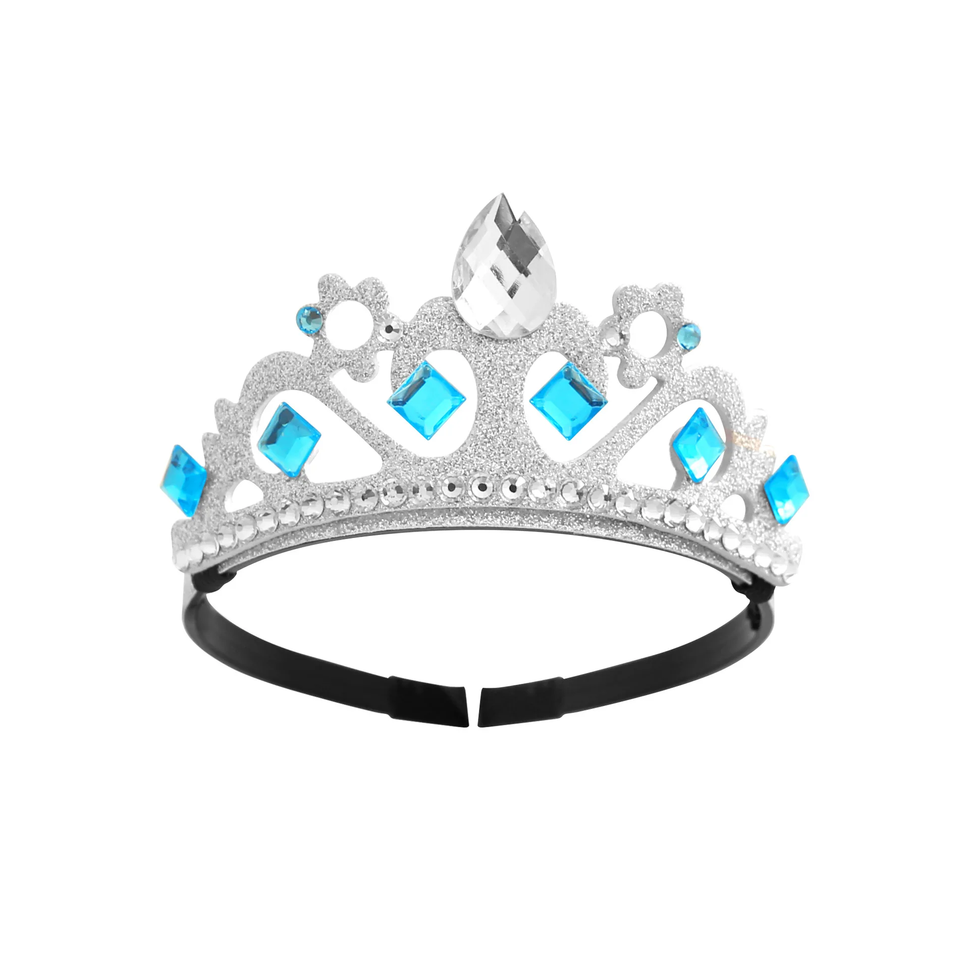 Alternative view of Kids Princess Cosplay Costume Plastic Crystal Tiara Snowflake Jewelry Necklace Earrings Kit Girl Elsa Anna Party Dress Accessory