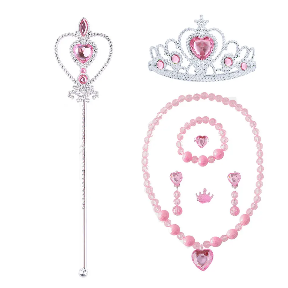 Kids Princess Cosplay Costume Plastic Crystal Tiara Snowflake Jewelry Necklace Earrings Kit Girl Elsa Anna Party Dress Accessory Kids Princess Cosplay Costume Plastic Crystal Tiara Snowflake Jewelry Necklace Earrings Kit Girl Elsa Anna Party Dress Accessory