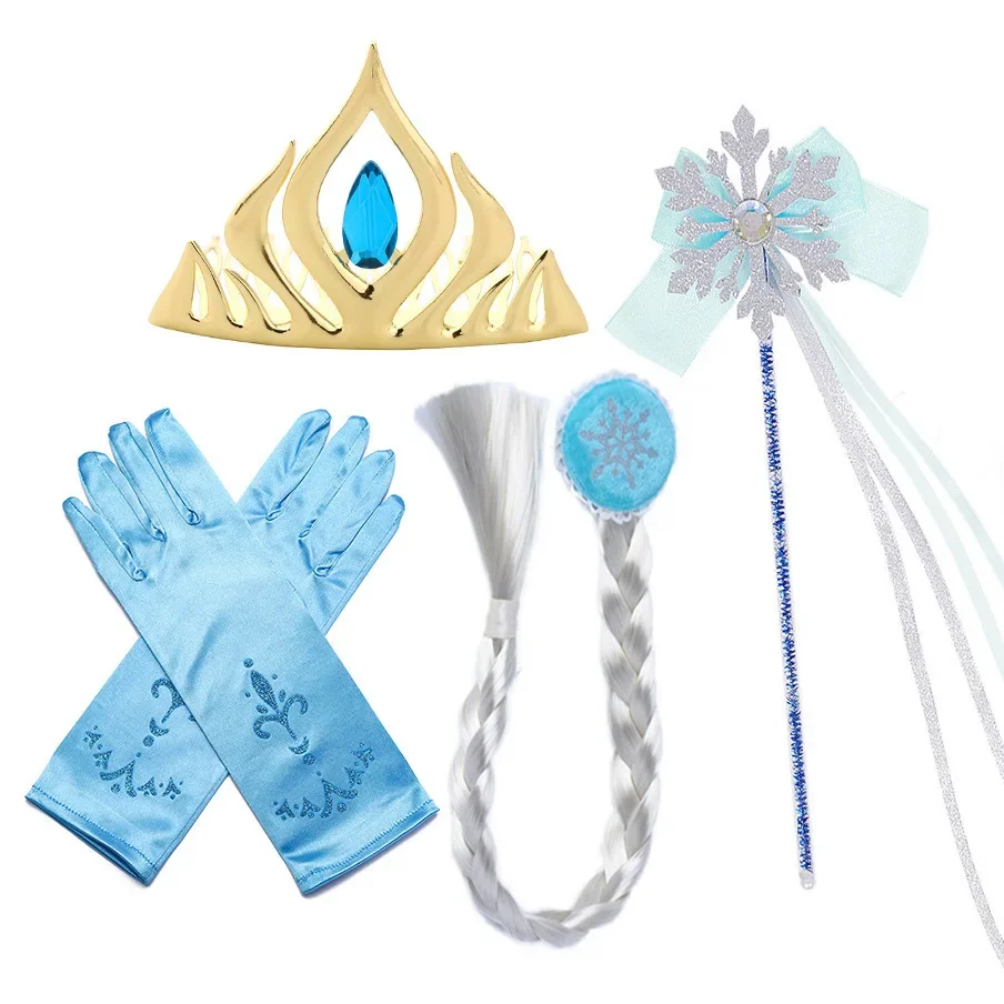Kids Princess Cosplay Costume Plastic Crystal Tiara Snowflake Jewelry Necklace Earrings Kit Girl Elsa Anna Party Dress Accessory Kids Princess Cosplay Costume Plastic Crystal Tiara Snowflake Jewelry Necklace Earrings Kit Girl Elsa Anna Party Dress Accessory
