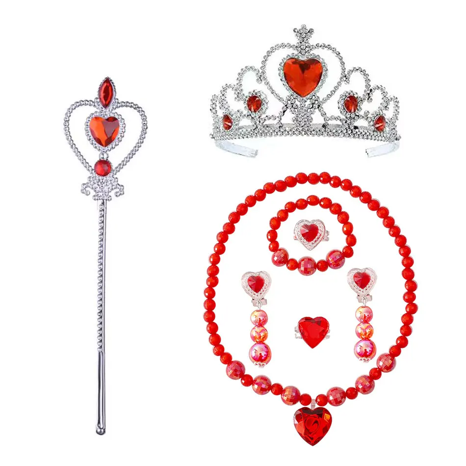 Kids Princess Cosplay Costume Plastic Crystal Tiara Snowflake Jewelry Necklace Earrings Kit Girl Elsa Anna Party Dress Accessory Kids Princess Cosplay Costume Plastic Crystal Tiara Snowflake Jewelry Necklace Earrings Kit Girl Elsa Anna Party Dress Accessory