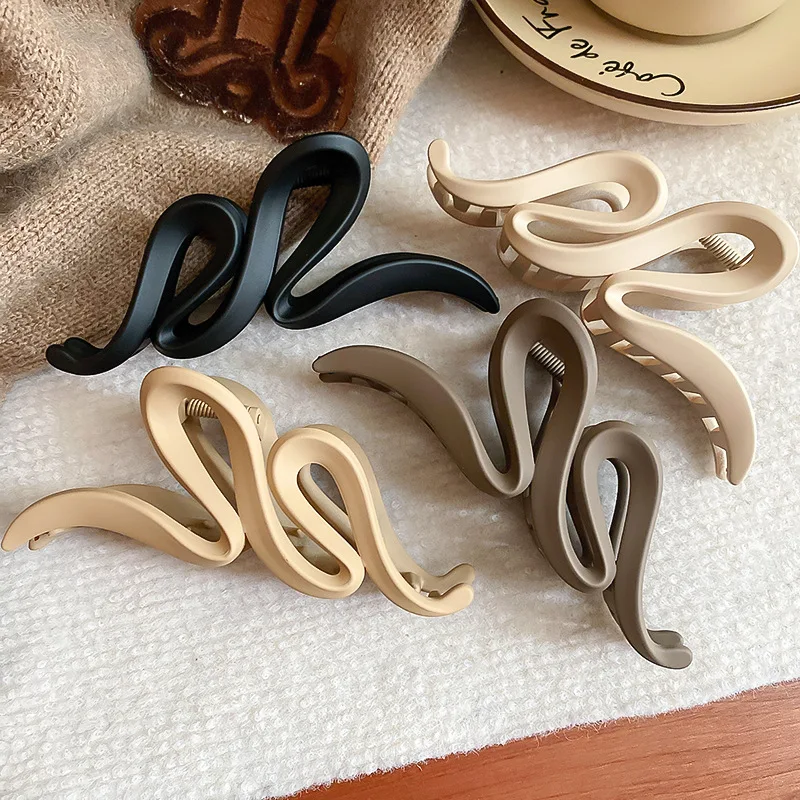 Alternative view of Solid Color Acrylic Wave Hair Claws for Women Simple Korean Fashion Hair Clip High Quality Daily Hair Accessories Girls Gift