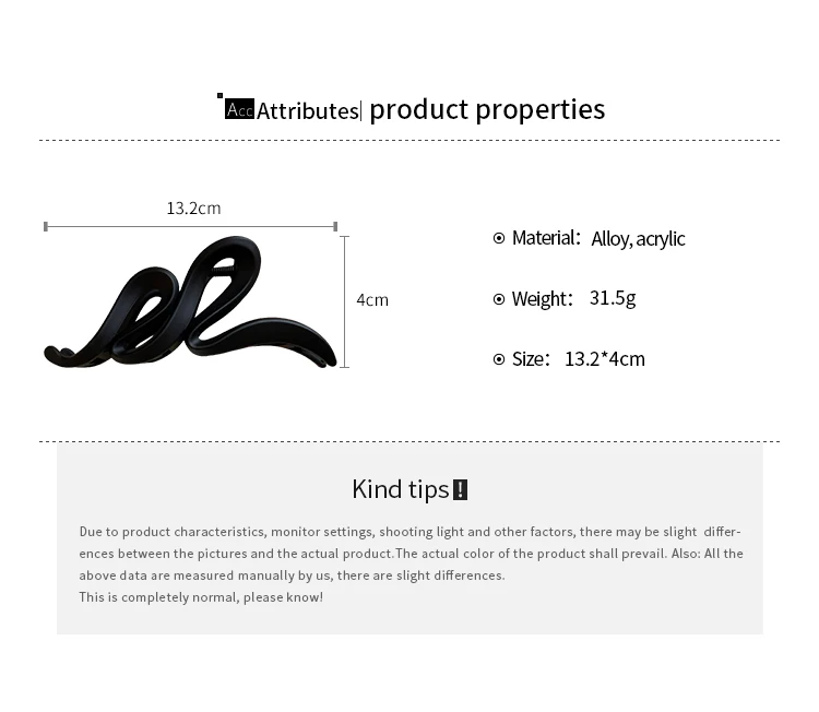 Solid Color Acrylic Wave Hair Claws for Women Simple Korean Fashion Hair Clip High Quality Daily Hair Accessories Girls Gift