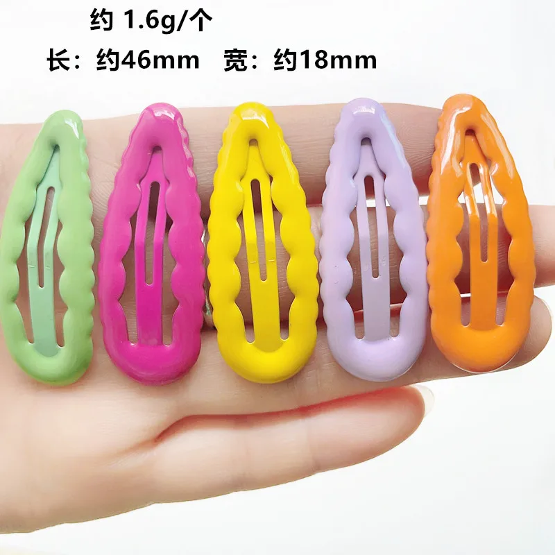 Alternative view of KYDZSW 10pcs Women Girls Wave Hairpins 4.6cm Hair Clips Pins Hairgrip Candy Colorful Snap Waterdrop Kids Hair Accessories