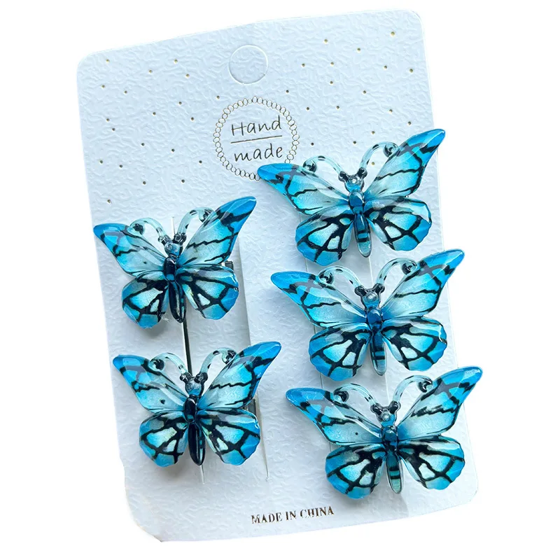 Alternative view of 5PCS New Lovely Cartoon Gradient Butterfly Girls Hairpins Children Headwear Hairgrip Hair Accessories