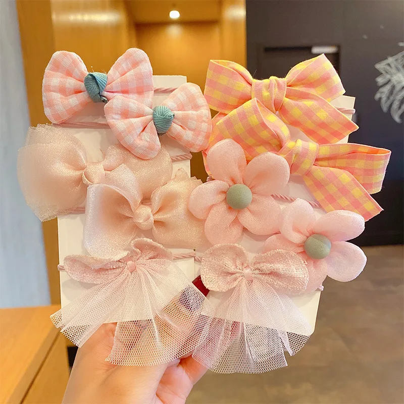 Alternative view of 10pcs Hair Accessories Girls Scrunchies Aesthetic Lacos De Cabelo Infantil Bands Kids Headbands Bandes Bandeaux Elastiquec Cute