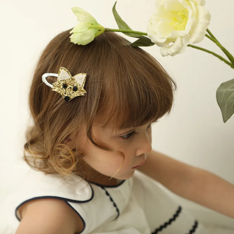2 Pcs/lot Hair Tie Unicorn Children Newborn Kids Headwear Baby Girl Accessories Hairpin Clip Flower Bird Fox Butterfly Cute Gift