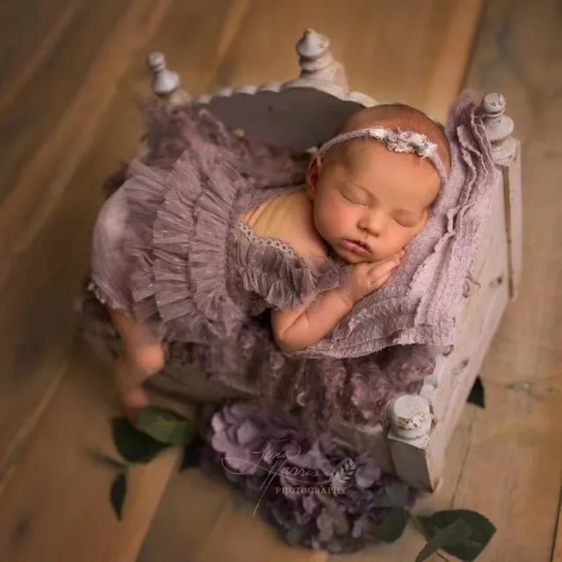 Alternative view of Baby Girl Dress  Newborn Photography Outfit Lace Romper Princess  Photo Shooting Clothing
