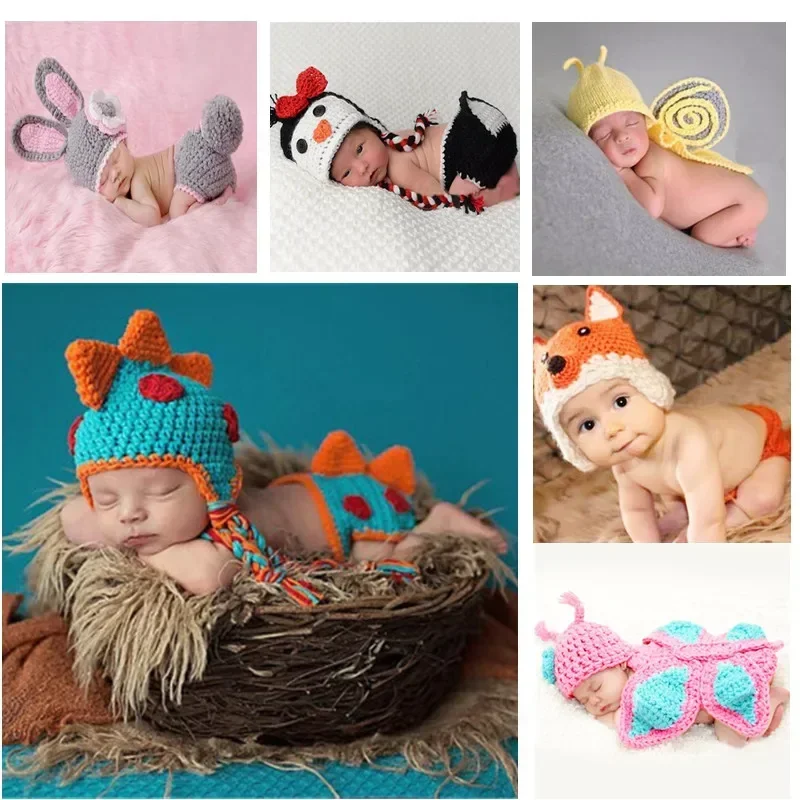 Alternative view of New Born Baby Crochet Knit Costume Accessories Infant Photo Shoot Clothes Newborn Photography Props Newborn Shooting