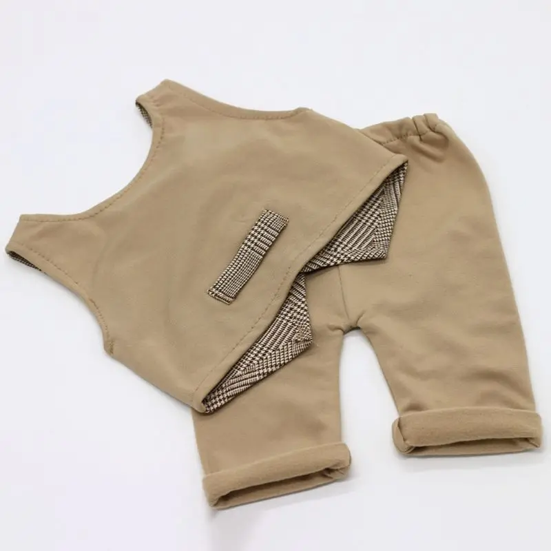 Alternative view of 2pcs Newborn Baby Boys Cute Gentleman's Plaid Vest and Shorts Costume Prop Outfits Photo Photography Props