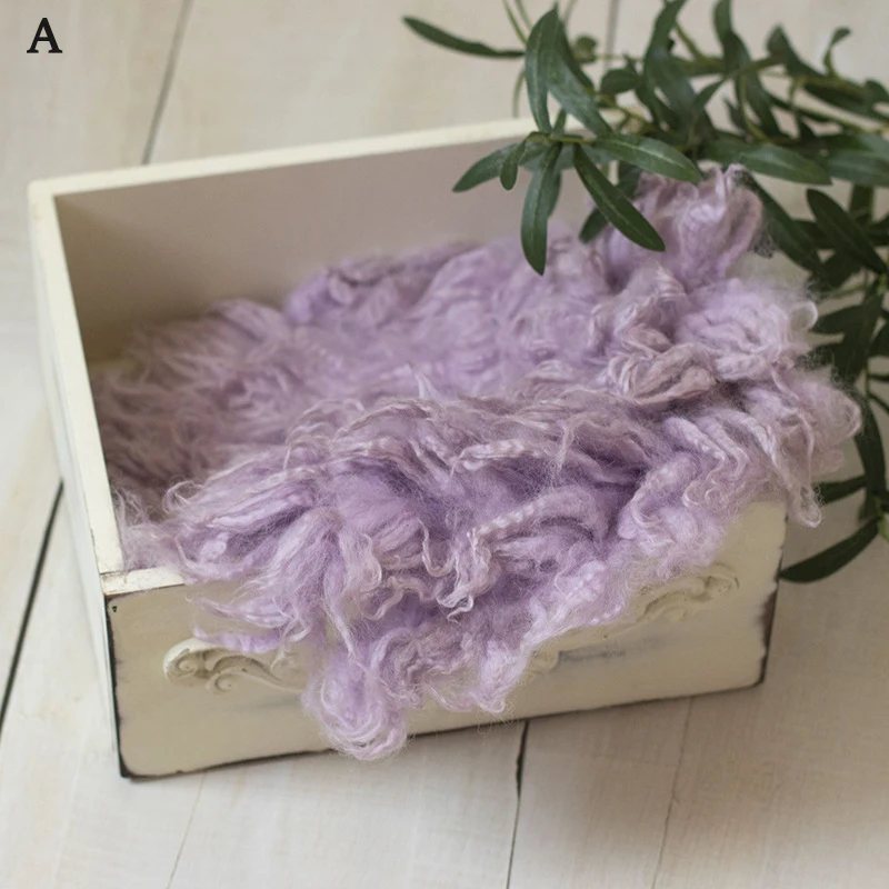 Alternative view of High Quality Wool Blanket Newborn Baby Photography Backdrop Soft Australasian Wool Mat Basket Filler Photo Props Hand Made