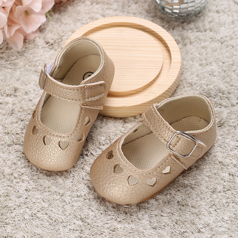 Breathable Newborn Baby Shoes Baby Boy Girl Shoes Girl Classic Bowknot Rubber Sole Anti-slip PU  Toddler Shoes First Walker