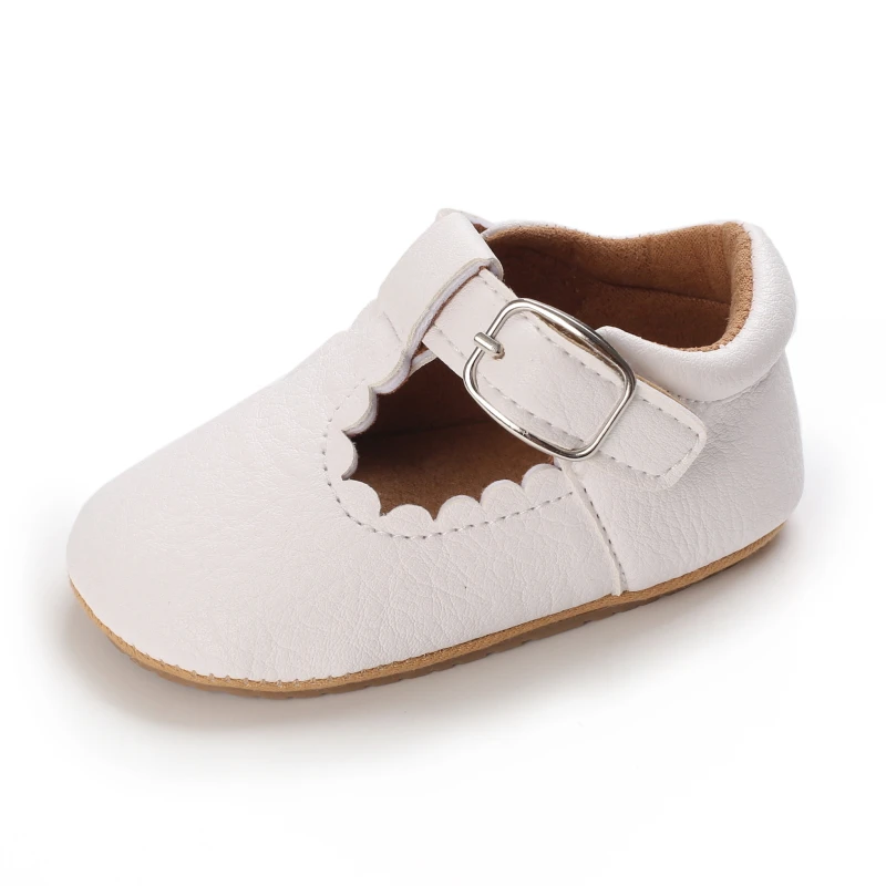 Breathable Newborn Baby Shoes Baby Boy Girl Shoes Girl Classic Bowknot Rubber Sole Anti-slip PU  Toddler Shoes First Walker