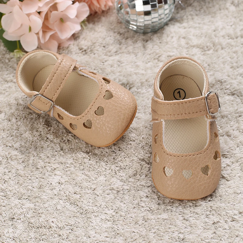 Breathable Newborn Baby Shoes Baby Boy Girl Shoes Girl Classic Bowknot Rubber Sole Anti-slip PU  Toddler Shoes First Walker