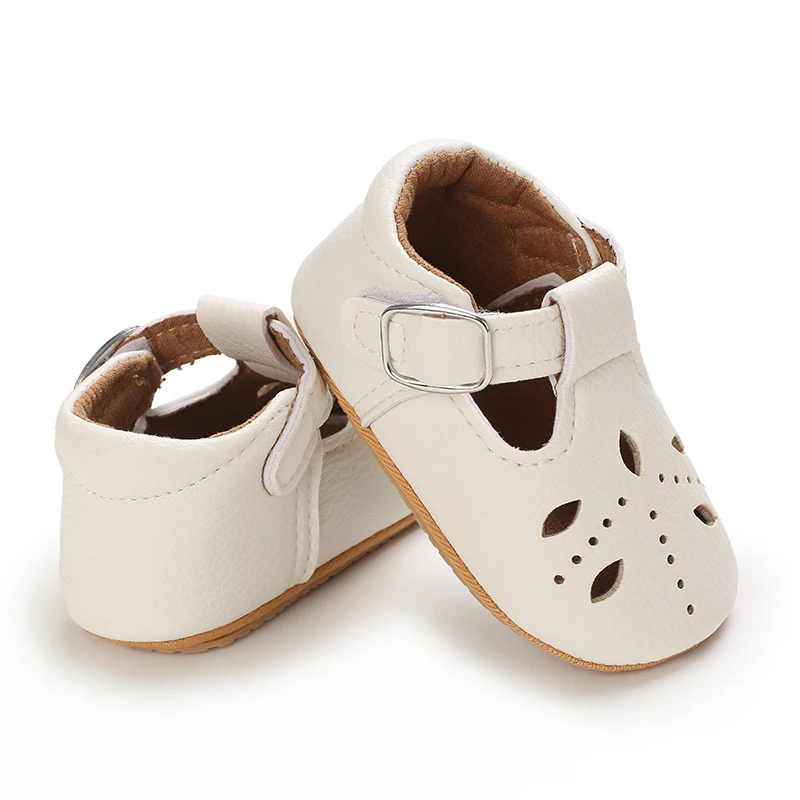 Breathable Newborn Baby Shoes Baby Boy Girl Shoes Girl Classic Bowknot Rubber Sole Anti-slip PU  Toddler Shoes First Walker