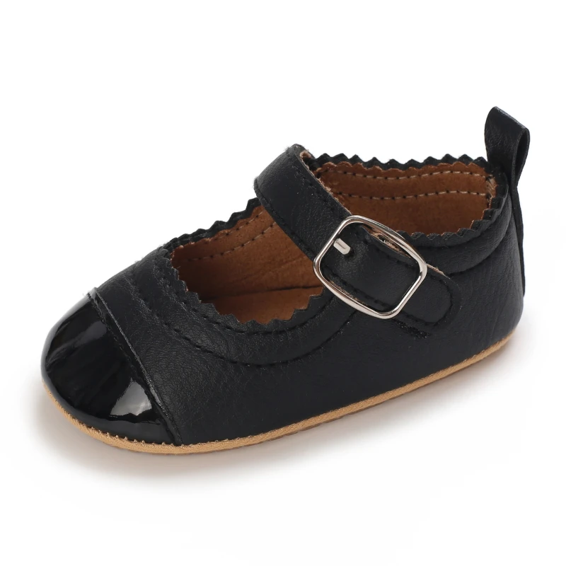 Breathable Newborn Baby Shoes Baby Boy Girl Shoes Girl Classic Bowknot Rubber Sole Anti-slip PU  Toddler Shoes First Walker