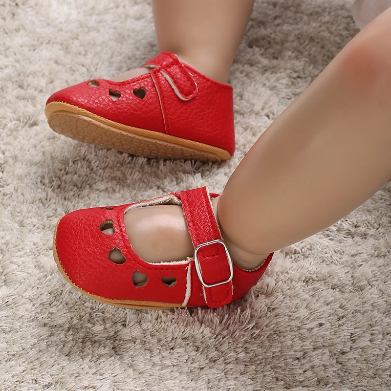 Breathable Newborn Baby Shoes Baby Boy Girl Shoes Girl Classic Bowknot Rubber Sole Anti-slip PU  Toddler Shoes First Walker
