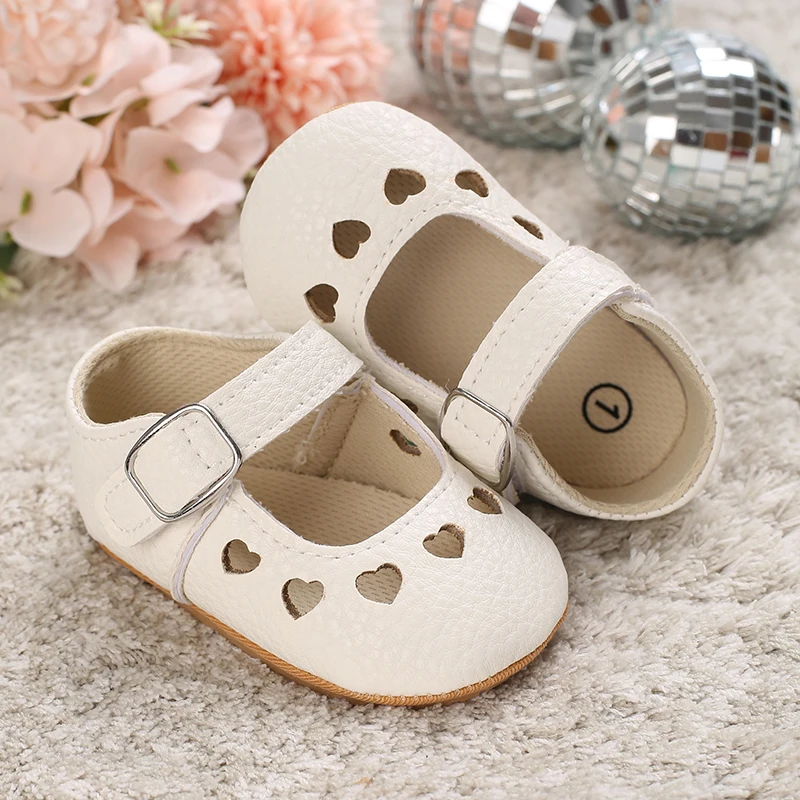 Breathable Newborn Baby Shoes Baby Boy Girl Shoes Girl Classic Bowknot Rubber Sole Anti-slip PU  Toddler Shoes First Walker