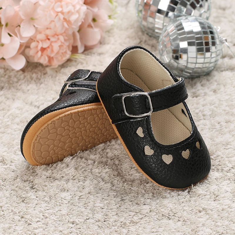 Breathable Newborn Baby Shoes Baby Boy Girl Shoes Girl Classic Bowknot Rubber Sole Anti-slip PU  Toddler Shoes First Walker
