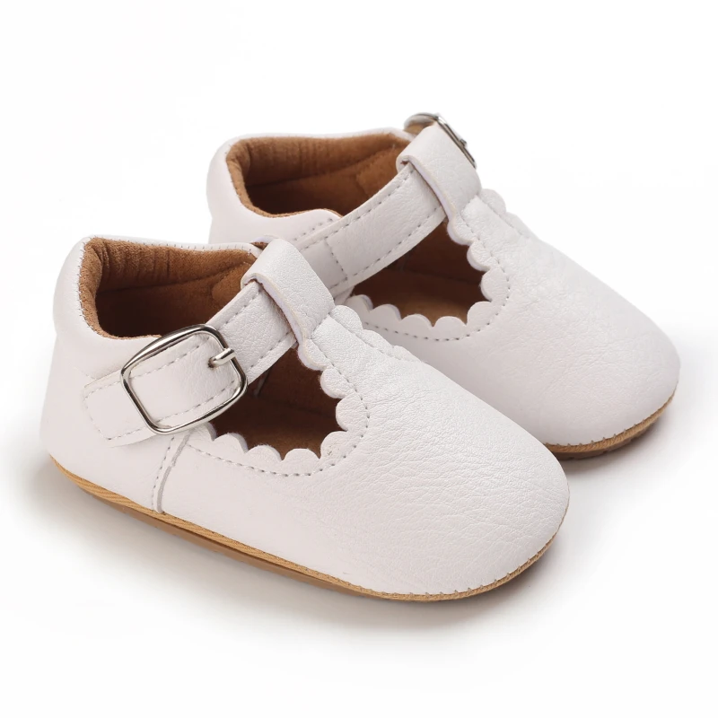Breathable Newborn Baby Shoes Baby Boy Girl Shoes Girl Classic Bowknot Rubber Sole Anti-slip PU  Toddler Shoes First Walker