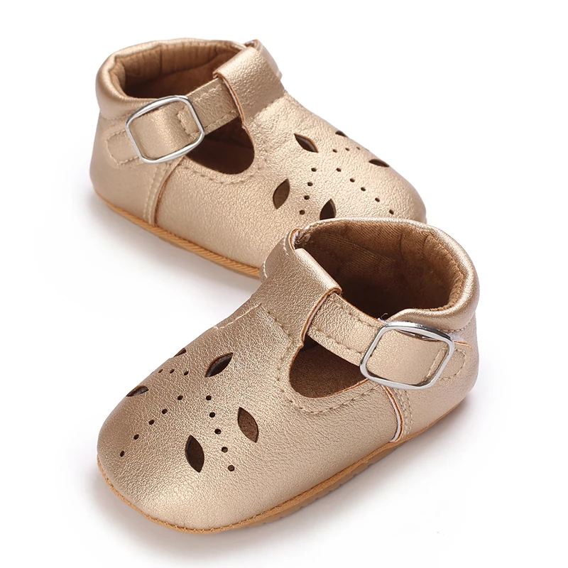 Breathable Newborn Baby Shoes Baby Boy Girl Shoes Girl Classic Bowknot Rubber Sole Anti-slip PU  Toddler Shoes First Walker