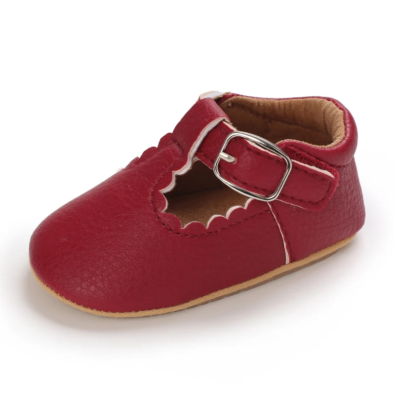 Breathable Newborn Baby Shoes Baby Boy Girl Shoes Girl Classic Bowknot Rubber Sole Anti-slip PU  Toddler Shoes First Walker