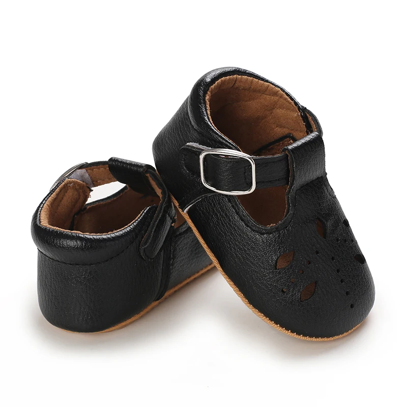 Breathable Newborn Baby Shoes Baby Boy Girl Shoes Girl Classic Bowknot Rubber Sole Anti-slip PU  Toddler Shoes First Walker