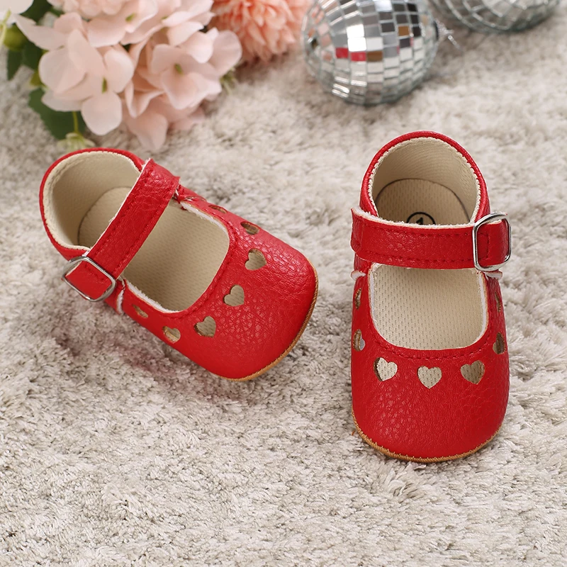Breathable Newborn Baby Shoes Baby Boy Girl Shoes Girl Classic Bowknot Rubber Sole Anti-slip PU  Toddler Shoes First Walker