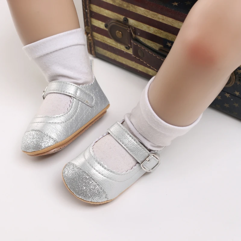 Breathable Newborn Baby Shoes Baby Boy Girl Shoes Girl Classic Bowknot Rubber Sole Anti-slip PU  Toddler Shoes First Walker