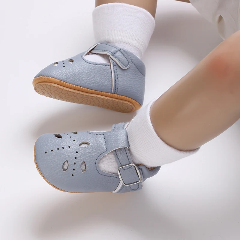 Breathable Newborn Baby Shoes Baby Boy Girl Shoes Girl Classic Bowknot Rubber Sole Anti-slip PU  Toddler Shoes First Walker