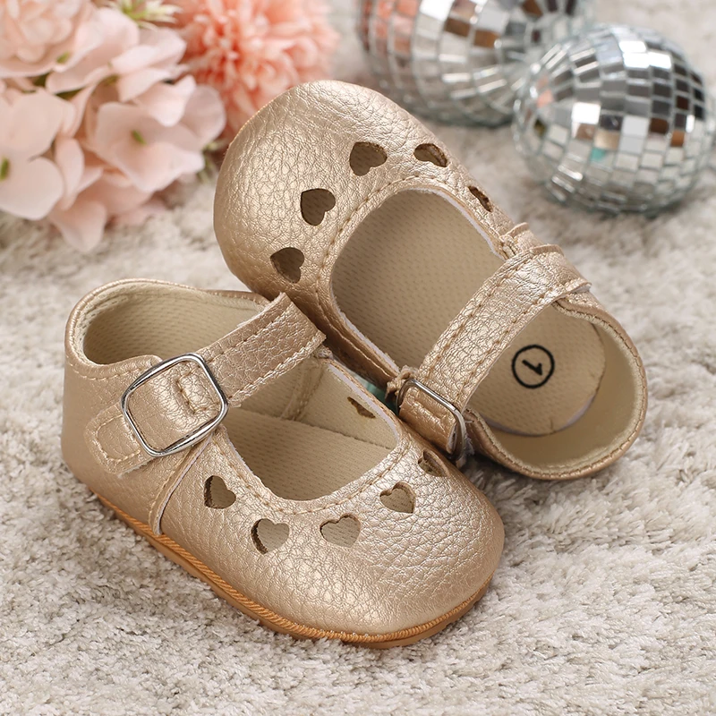 Breathable Newborn Baby Shoes Baby Boy Girl Shoes Girl Classic Bowknot Rubber Sole Anti-slip PU  Toddler Shoes First Walker