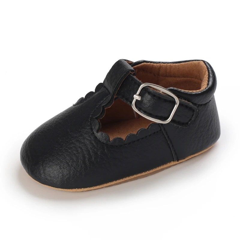 Breathable Newborn Baby Shoes Baby Boy Girl Shoes Girl Classic Bowknot Rubber Sole Anti-slip PU  Toddler Shoes First Walker