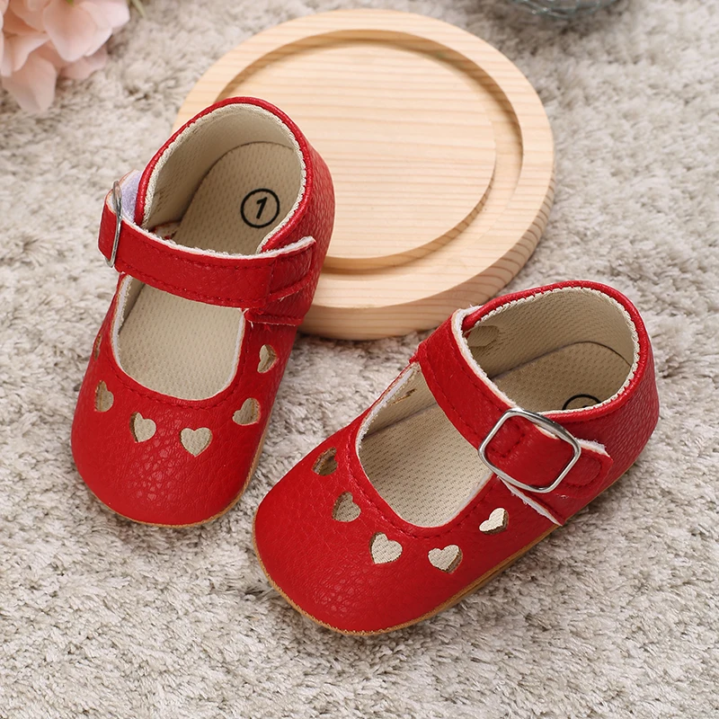 Breathable Newborn Baby Shoes Baby Boy Girl Shoes Girl Classic Bowknot Rubber Sole Anti-slip PU  Toddler Shoes First Walker