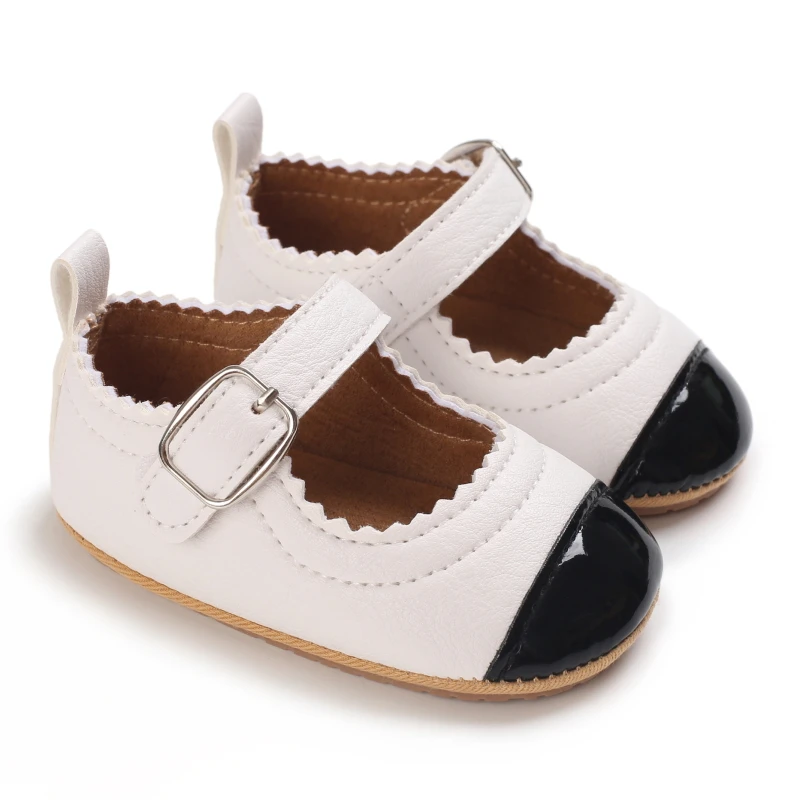 Breathable Newborn Baby Shoes Baby Boy Girl Shoes Girl Classic Bowknot Rubber Sole Anti-slip PU  Toddler Shoes First Walker