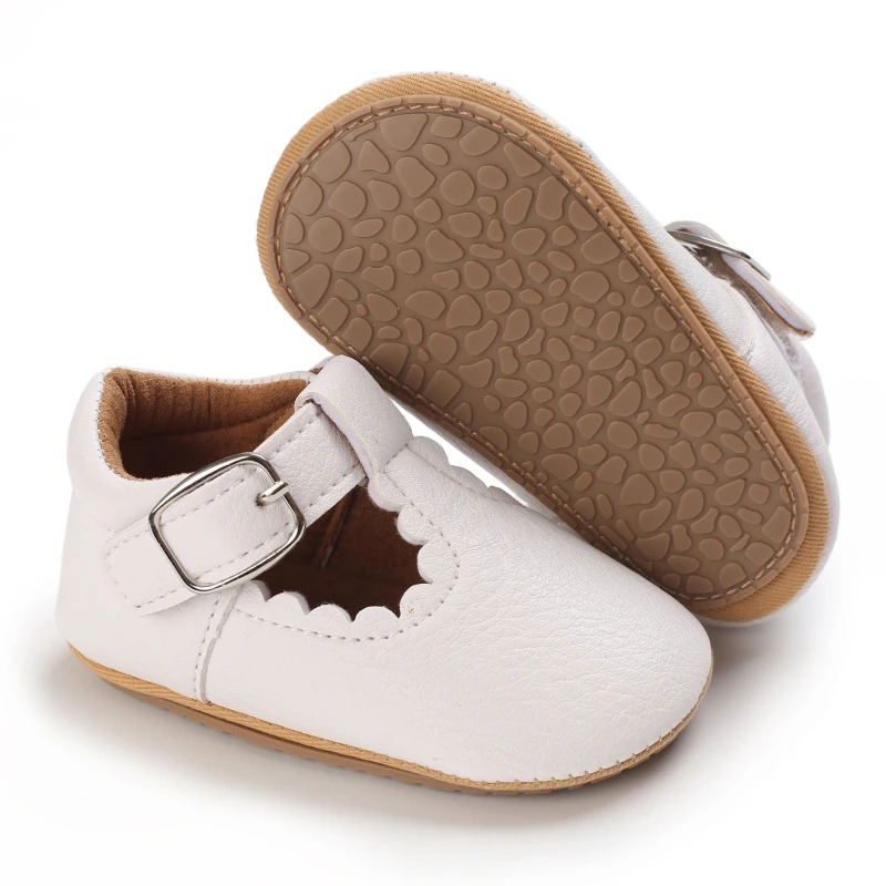 Breathable Newborn Baby Shoes Baby Boy Girl Shoes Girl Classic Bowknot Rubber Sole Anti-slip PU  Toddler Shoes First Walker