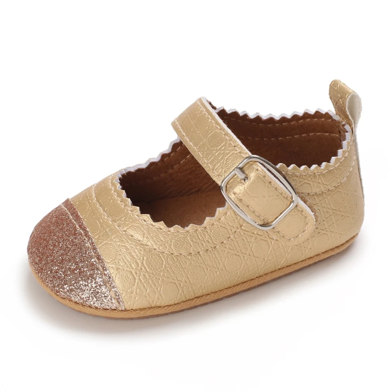 Breathable Newborn Baby Shoes Baby Boy Girl Shoes Girl Classic Bowknot Rubber Sole Anti-slip PU  Toddler Shoes First Walker