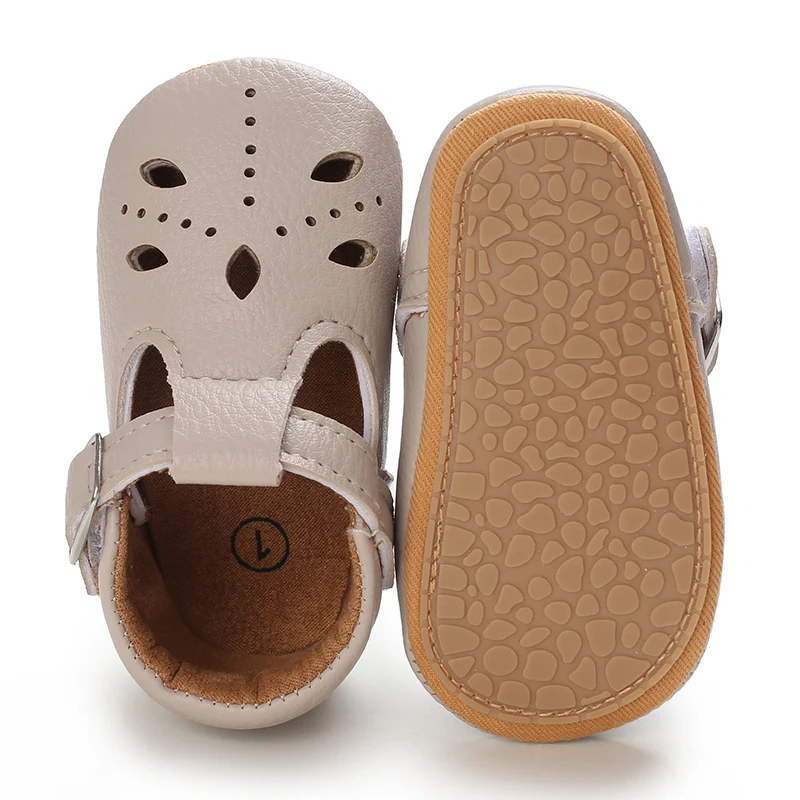 Breathable Newborn Baby Shoes Baby Boy Girl Shoes Girl Classic Bowknot Rubber Sole Anti-slip PU  Toddler Shoes First Walker