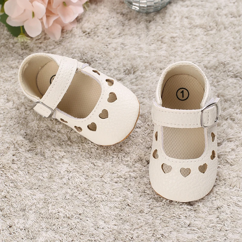 Breathable Newborn Baby Shoes Baby Boy Girl Shoes Girl Classic Bowknot Rubber Sole Anti-slip PU  Toddler Shoes First Walker