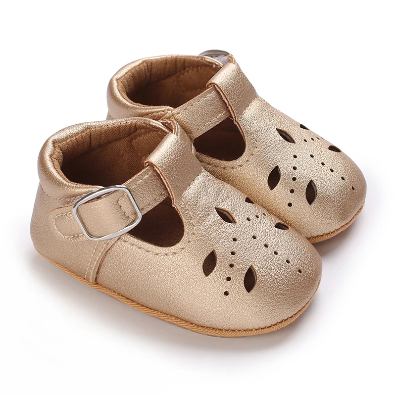 Breathable Newborn Baby Shoes Baby Boy Girl Shoes Girl Classic Bowknot Rubber Sole Anti-slip PU  Toddler Shoes First Walker