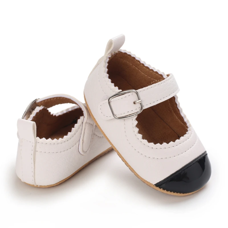 Breathable Newborn Baby Shoes Baby Boy Girl Shoes Girl Classic Bowknot Rubber Sole Anti-slip PU  Toddler Shoes First Walker