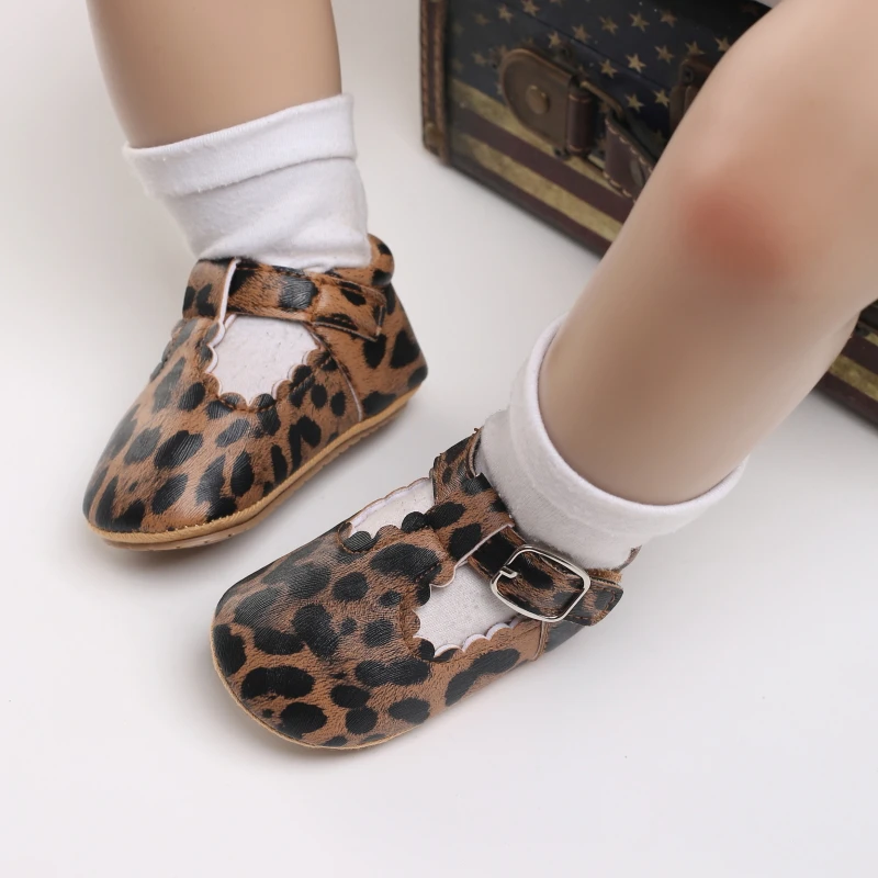 Breathable Newborn Baby Shoes Baby Boy Girl Shoes Girl Classic Bowknot Rubber Sole Anti-slip PU  Toddler Shoes First Walker