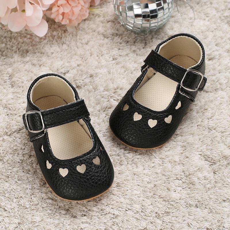 Breathable Newborn Baby Shoes Baby Boy Girl Shoes Girl Classic Bowknot Rubber Sole Anti-slip PU  Toddler Shoes First Walker
