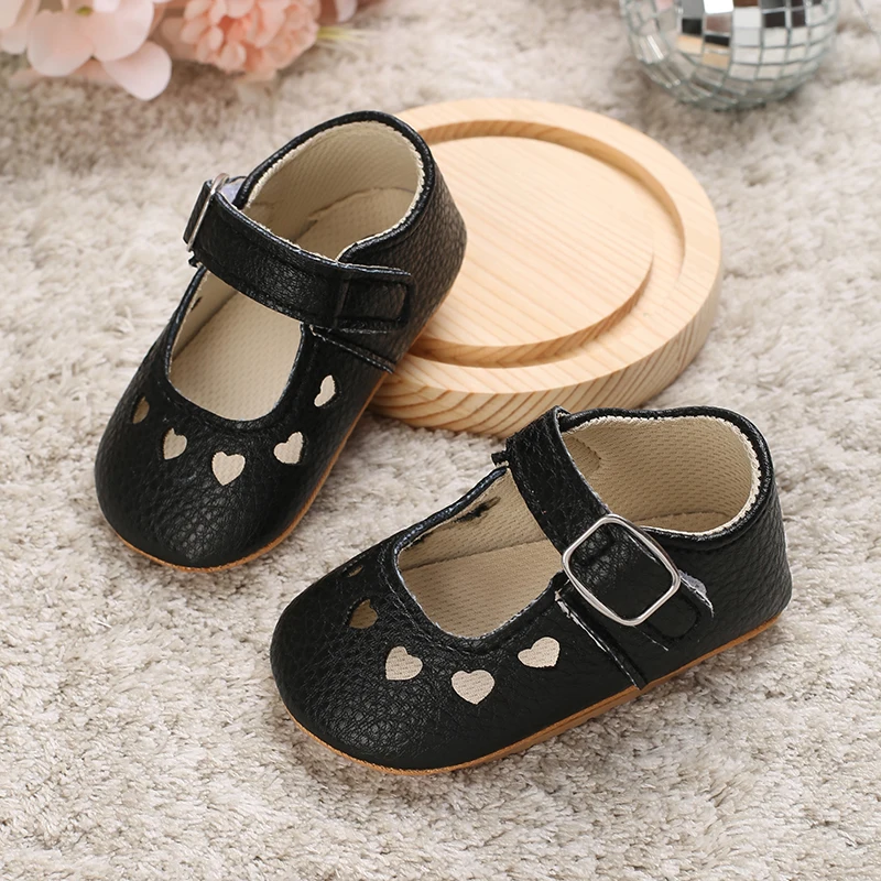 Breathable Newborn Baby Shoes Baby Boy Girl Shoes Girl Classic Bowknot Rubber Sole Anti-slip PU  Toddler Shoes First Walker