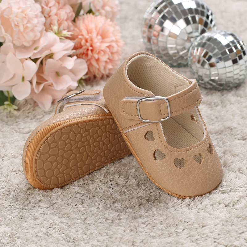 Breathable Newborn Baby Shoes Baby Boy Girl Shoes Girl Classic Bowknot Rubber Sole Anti-slip PU  Toddler Shoes First Walker