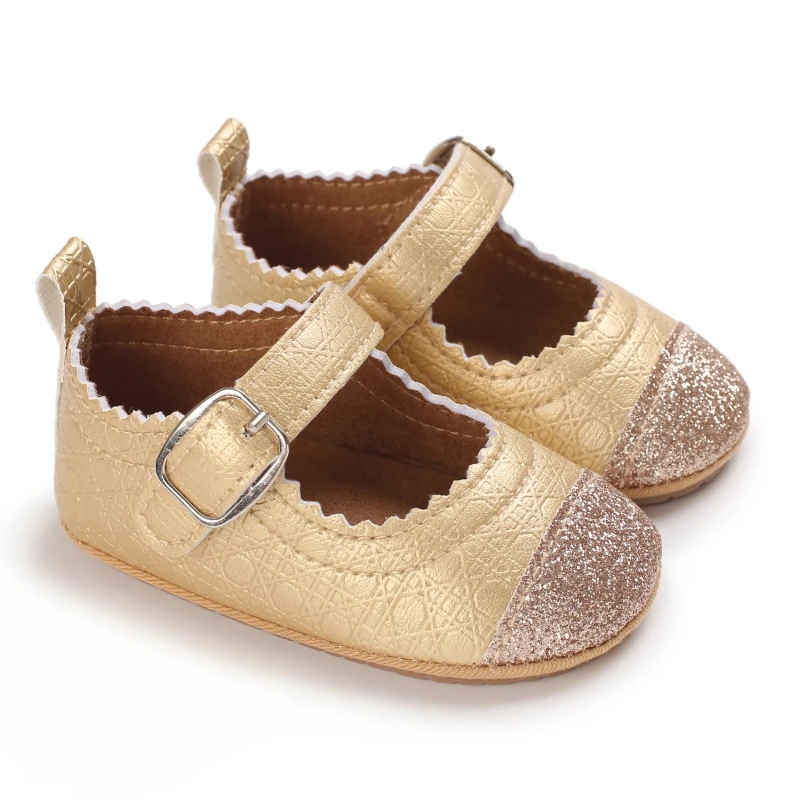 Breathable Newborn Baby Shoes Baby Boy Girl Shoes Girl Classic Bowknot Rubber Sole Anti-slip PU  Toddler Shoes First Walker