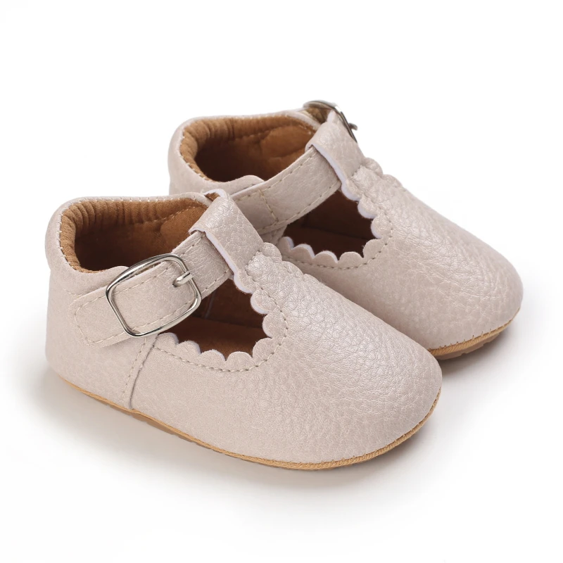 Breathable Newborn Baby Shoes Baby Boy Girl Shoes Girl Classic Bowknot Rubber Sole Anti-slip PU  Toddler Shoes First Walker