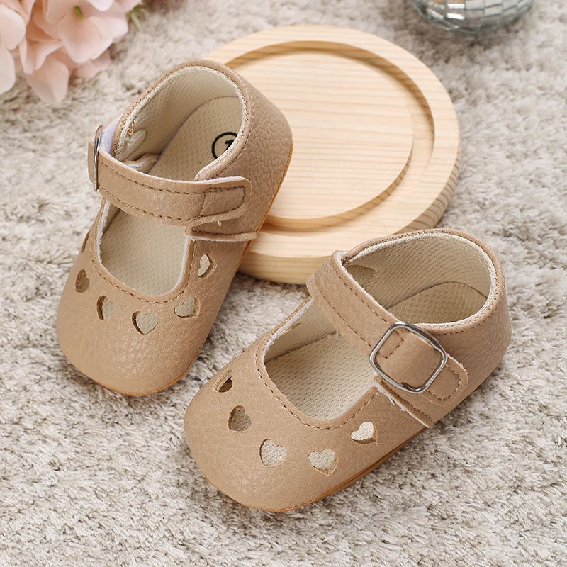 Breathable Newborn Baby Shoes Baby Boy Girl Shoes Girl Classic Bowknot Rubber Sole Anti-slip PU  Toddler Shoes First Walker