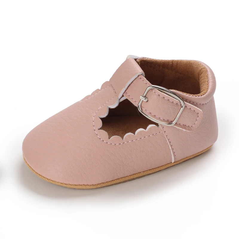 Breathable Newborn Baby Shoes Baby Boy Girl Shoes Girl Classic Bowknot Rubber Sole Anti-slip PU  Toddler Shoes First Walker
